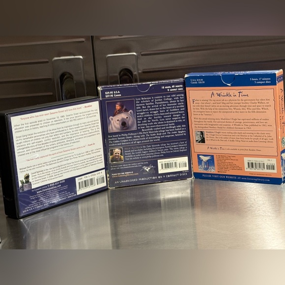 Lot of 3 Audiobooks on CDs (used) Sesame Street/Golden Compass/Wrinkle in Time - Picture 4 of 7